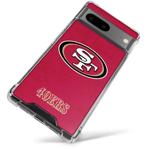 NFL San Francisco 49ers Distressed Google Pixel 7a Clear Case